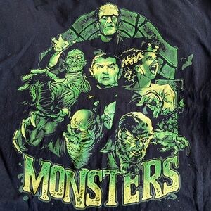 Black T-Shirt with Universal Monsters Graphic